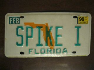 Florida Vanity License Plate - 1999 99 - Orange State Logo - Spike I (spike 1)