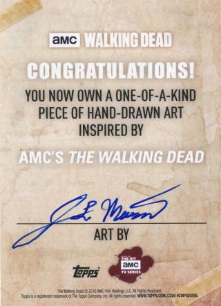 2017 Topps Walking Dead Season 6 Sketch Card Jordan Maison Jesus 2