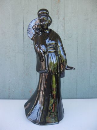 Vtg Mid Century Ceramic Décor 22” Tall Geisha Statue Vanguard Accents 131