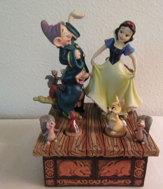 Disney Music Box Snow White & 7 Dwarfs Spinning Animals Rare