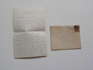 Antique Letter 1800s Greenfield Petersham Massachusetts Cover Stamp Cancel Vtg