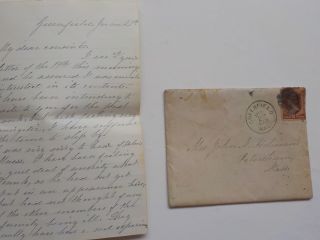 Antique Letter 1800s Greenfield Petersham Massachusetts Cover Stamp Cancel VTG 2