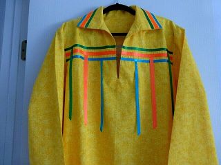 Auth.  Native American Indian Northern Ute Handmade Men ' s Ribbon Shirt/ Medium 2