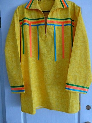 Auth.  Native American Indian Northern Ute Handmade Men ' s Ribbon Shirt/ Medium 6