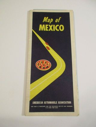 Vintage 1957 - 1958 Aaa Mexico Travel Transportation Road Map Box E6