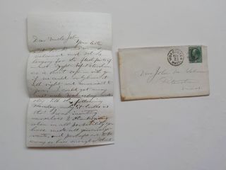 Antique Letter 1800s Worcester Petersham Massachusetts Cover Stamp Cancel Vtg