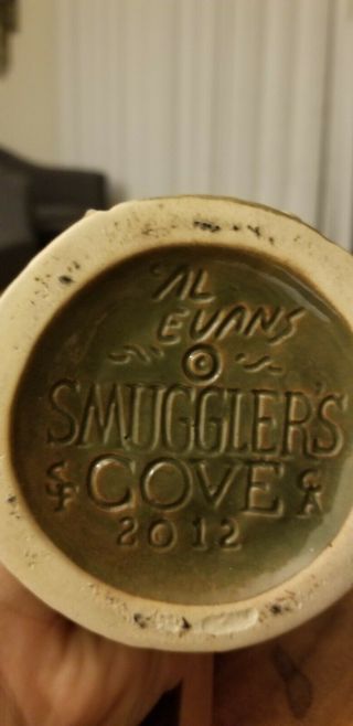 Smuggler ' s Cove Kuhiko Tiki Mug 1st ed.  Green glaze w/swizzle by Crazy Al Evans 5