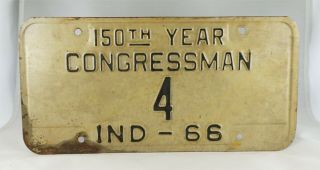 1966 Indiana Congressman License Plate - - " 150th Year "