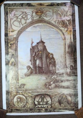 Vintage Jimmy Cauty Lord Of The Rings Lotr Poster,  1988,  26 " X 39 ",  Collectible