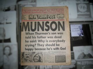Ny Post Newspaper 1979 August 3 - Thurman Munson Killed In Crash