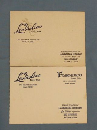 Vintage Les Violono & Flamenco Supper Club (miami,  Florida) Souvenir Photos
