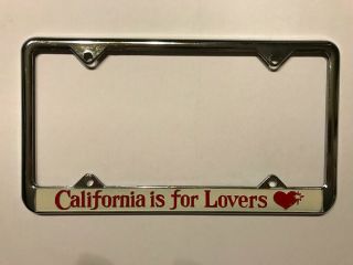 California Is For Lovers True Vintage License Plate Frame 70s