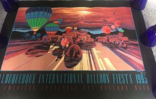Albuquerque Intl.  Balloon Fiesta 1995 Lithograph 24 " X 33 " Signed Atkinson 1219