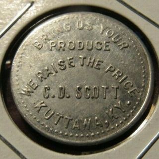 Vintage C.  D.  Scott Produce Kuttawa,  Ky 10c Trade Token - Kentucky