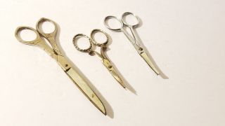 Three Pair Vintage Unusual Scissors Natenburg Strauss Germany Furr 2