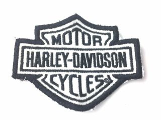 Harley Davidson Motorcycles Small Patch Bar Shield Black And White 3”x2.  5”