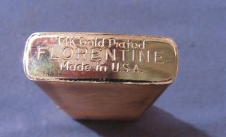 VINTAGE FLORENTINE LIGHTER WITH EAGLE 14K GOLD PLATED MADE IN USA 2