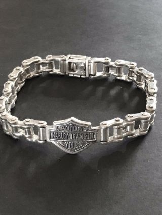 Mens Harley Davidson 925 Sterling Silver Bracelet