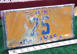 Bahamas - Bimini 1981 Passenger License Plate - Rare Early,  Very Few Registered
