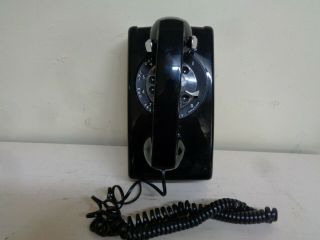 Western Electric Bell System 554 Black Rotary Wall Telephone