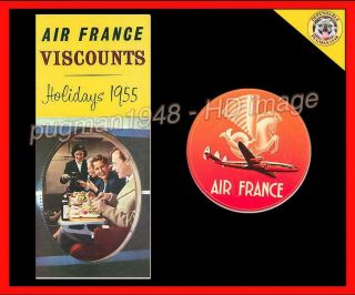 Air France Airlines 1955 Airline Brochure.  Holidays 1955.  Vickers Viscount