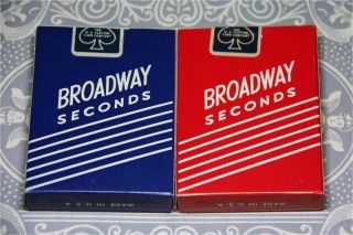 1 Set Broadway Seconds Casino Playing Cards 1 Red,  1 Blue