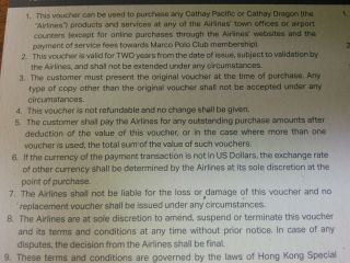 $200 worth of Cathay Pacific Vouchers 2