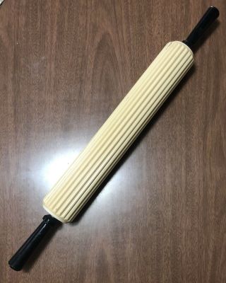 Older Tutove Brevete Grooved Rolling Pin For Puff Pastry Or Feuillete 