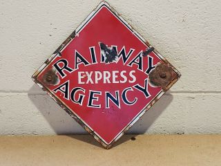 Railway Express Agency Porcelain Advertising Sign
