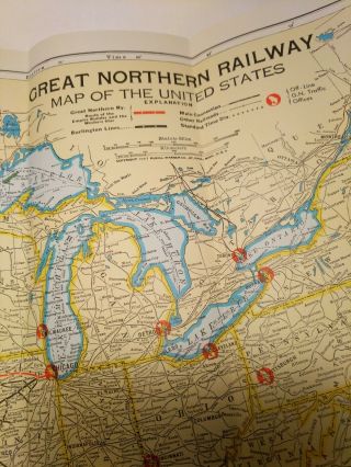 Great Northern Railway Map Of The United States 1957
