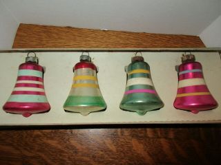 Vintage Glass Bell,  Shiny Brite Christmas Ornaments W/box Holiday Decorations