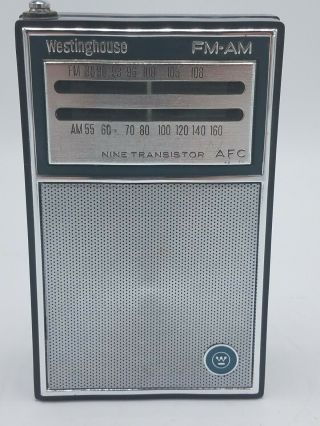 Vintage Westinghouse 9 Transistor Am/fm Pocket Radio W Case