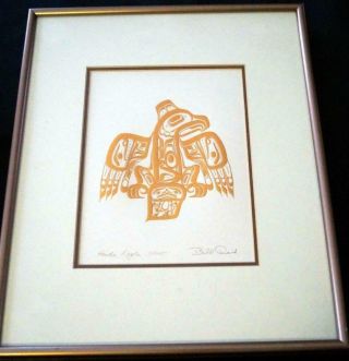 Bill Reid Copper Embossed Signed Haida Eagle Framed Print