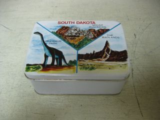 Collectible Metal South Dakota Mount Rushmore Badlands Dinosaur Park Tin