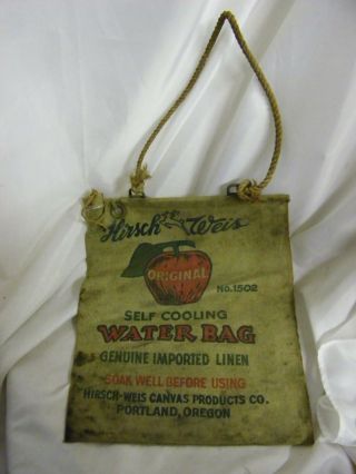 Vintage Hirsch Weis No.  1502 Self Cooling Automobile Travel Water Bag