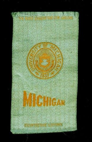 1900s S25 Egyptienne College 3 " X 1 3/4 " Tobacco Silk - Michigan
