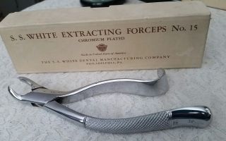 S.  S.  White Dental Extracting Forceps Md - 4 W/instr 1930 