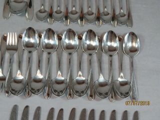 66 pc ONEIDA CAMBER or SCROLL STAINLESS FLATWARE SET SERVICE FOR 12 18/8 5