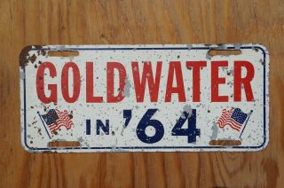1964 Barry Goldwater For President License Plate Topper