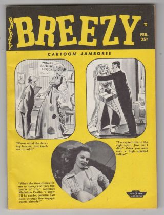 Breezy Cartoon Jamboree Digest February 1955,  Bettie Page,  Misty Aires
