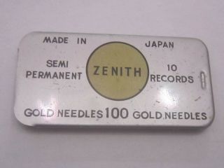 Zenith Gramophone Needle Tin Semi Permanent 10 Records Made In Japan