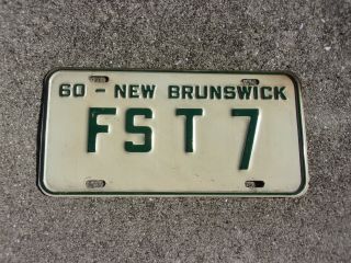 Canada 1960 Brunswick License Plate Fst 7