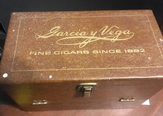 Vintage Garcia Y Vega Washingtons Cordials Cigar Box Humidor Latch Handles 6