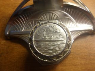 Ss Normandie Pen Holder,  Inkwell,  Medallion,  Sailing Ship.