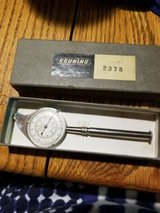 Vintage Chrome Charles Bruning Map Measure Opisometer w/ Box 4