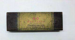 Vintage 1951 B - D Fever Thermometer W/box And Insert.  Red Flash.