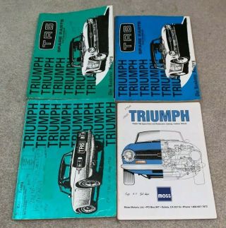 4 Vintage Triumph Tr6 Parts Catalogs