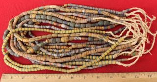 (12) Strands Of Colorful Sandcast Trade Beads