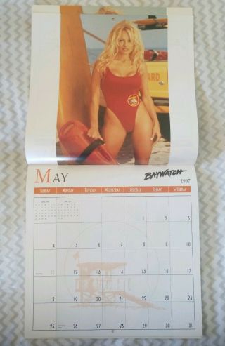 Girls of BAYWATCH w/ Pamela Anderson 1997 Wall Calendar Swimsuit HOT & SEXY 3