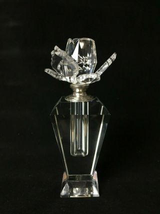 Shannon Crystal Designs Of Ireland Perfume Bottle With Rose Top